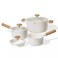Carote 21-Piece Ceramic Nonstick Cookware Set, PFAS-Free Healthy Cooking Set, Dual-size Silicone Strainer Lids, Full-Spray Even-Heat Base, All Kitchen Stovetop Compatible, Dishwasher Safe (Cream)
