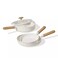 Carote 21-Piece Ceramic Nonstick Cookware Set, PFAS-Free Healthy Cooking Set, Dual-size Silicone Strainer Lids, Full-Spray Even-Heat Base, All Kitchen Stovetop Compatible, Dishwasher Safe (Cream)