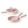 Carote 21-Piece Ceramic Nonstick Cookware Set, PFAS-Free Healthy Cooking Set, Dual-size Silicone Strainer Lids, Full-Spray Even-Heat Base, All Kitchen Stovetop Compatible, Dishwasher Safe (Pink)
