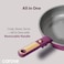 Carote 3-Piece Ceramic Frying Pan Set, 8" &amp; 10" Nonstick Fry Pans with Removable Handle, PFAS-Free Healthy Cooking, Full-Spray Base, All-Stovetop Compatible Skillet Set, Dishwasher Safe (Purple)
