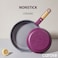 Carote 3-Piece Ceramic Frying Pan Set, 8" &amp; 10" Nonstick Fry Pans with Removable Handle, PFAS-Free Healthy Cooking, Full-Spray Base, All-Stovetop Compatible Skillet Set, Dishwasher Safe (Purple)