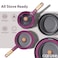 Carote 6-Piece Ceramic Cookware Set with Detachable Handle, Stackable Frying Pan &amp; Saucepan with Lids, PFAS-Free Nonstick Healthy Cooking Set, All Kitchen Stovetop Compatible, Dishwasher Safe (Purple)