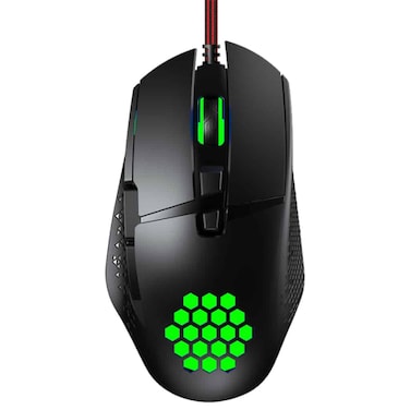 ماوس ألعاب سلكي بمفاتيح متعددة وإضاءة تنفس متعددة الألوان، CHOETECH GM-W02 - أسود