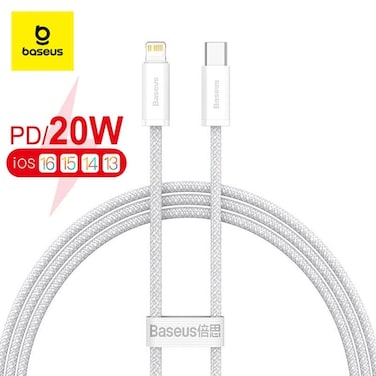 iPhone Charger Cord, 3.3ft Nylon Braided USB C To Lighting Cable, 20W PD Type C To iPhone Fast Charging Data Cable Compatible With iPhone14/13/12/11 Pro Max/XS MAX/XR/XS/X/8/7 Plus iPad White