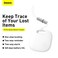 Baseus T2 Pro Smart Bluetooth Tracker   365 Days Battery Life, 90 dB Alarm, Anti-Lost & Locator Device   Compatible with iOS & Android   Compact Size, Real-Time Tracking, Long Range   White