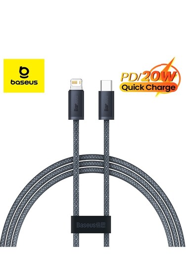 iPhone Charger Cord,3.3ft Nylon Braided USB C To Lighting Cable, 20W PD Type C To iPhone Fast Charging Data Cable Compatible With iPhone14/13/12/11 Pro Max/XS MAX/XR/XS/X/8/7 Plus iPad Grey