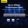 Baseus Flite Series 4-in-1 USB-C Hub Adapter with 3 USB 3.0 Ports, RJ45 Ethernet 1000M, High-Speed Data Transfer, Universal Compatibility, Grey