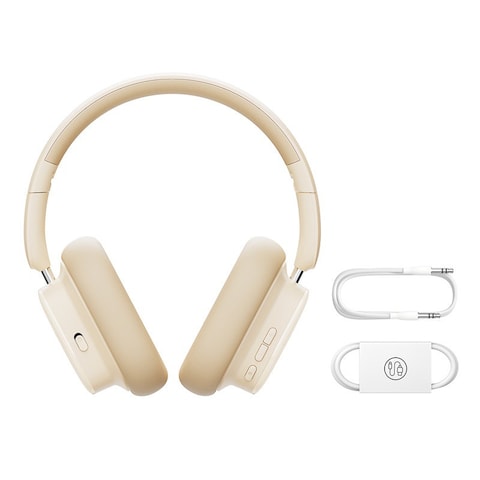 Baseus Bowie H1i Noise-Cancellation Wireless Headphone 100 Hours Playing Time Low Latency Bluetooth V5.3 Headset White