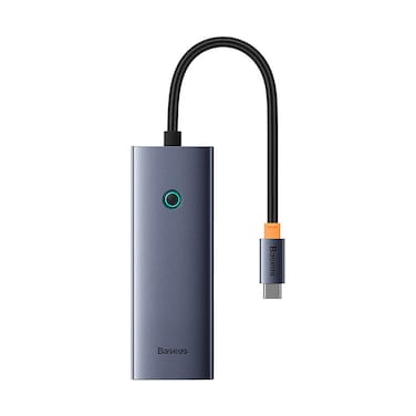 Baseus Flite 5-in-1 Type-C Hub, 4 USB 3.0 Ports, 4K@30Hz HDMI Output, High-Speed Data Transfer, Compact and Portable, Universal Compatibility, Grey