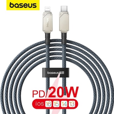 USB C to Lightning Cable Aramid Fiber Unbreakable Series 2m 20W PD iPhone Fast Charger Cable Nylon Braided Type C to iPhone Cord for iPhone 14/13/13Pro/13ProMax/12/12Pro/11/11Pro/XS White /Grey