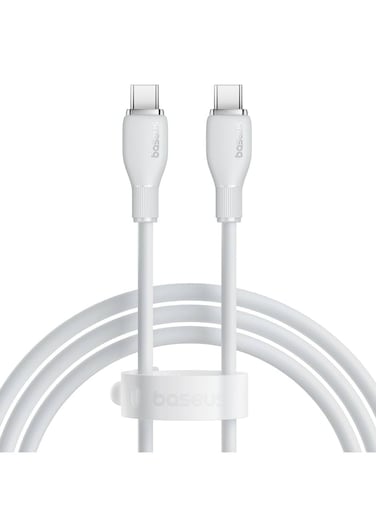 100W USB C To USB C Charger Cable [1.2m 5A] , Type C iPhone 15 Fast Charging Cable Compatible With MacBook Pro, iPad Pro/Air, iPhone 15/15 Plus/15 Pro Max, Galaxy S23+/S23 Ultra, And More White