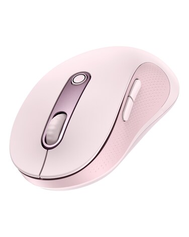 Ergonomic Mouse F02, 4000 DPI, 5 DPI Adjustable, 2.4GHz Bluetooth Wireless Mouse, USB Computer Mouse for Laptop, PC, Chromebook, Notebook (Pink)