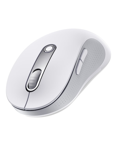 Ergonomic Mouse F02, 4000 DPI, 5 DPI Adjustable, 2.4GHz Bluetooth Wireless Mouse, USB Computer Mouse for Laptop, PC, Chromebook, Notebook (White)