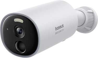 Baseus Security Camera Outdoor, B1 Wireless Solocam with 2K Clarity, 145° Wide View, 210-Day Battery Life, IP67, Built-in 8GB Local Storage and Color Night Vision, No Monthly Fee