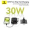 بايوس باور بانك 10000mAh شحن سريع 30W PD بكابل USB-C مزدوج مدمج شاشة LED بطارية محمولة لهواتف ايفون 15 سامسونج S24 S23 ايباد اندرويد 4 منافذ

