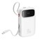 بايوس باور بانك 10000mAh شحن سريع 30W PD بكابل USB-C مزدوج مدمج شاشة LED بطارية محمولة لهواتف ايفون 15 سامسونج S24 S23 ايباد اندرويد 4 منافذ
