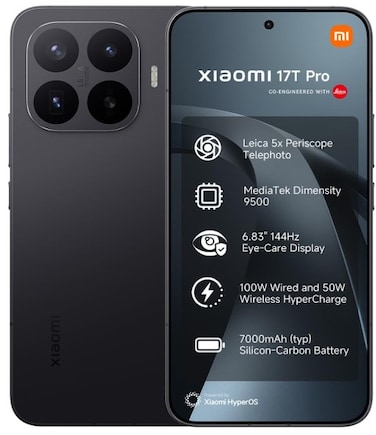 Xiaomi 17T Pro Dual Sim, 12GB RAM, 512GB, 5G, Black