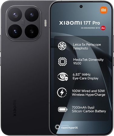 Xiaomi 17T Pro Smartphone, 1 TB, Black, Dual SIM, 12 GB RAM, 5G