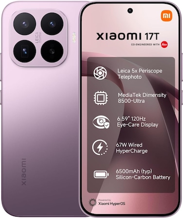 Xiaomi 17T Smartphone, 256 GB, Violet, Dual SIM, 12 GB RAM, 5G