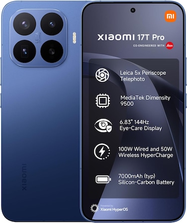 Xiaomi 17T Pro Smartphone, 1 TB, Deep Blue, Dual SIM, 12 GB RAM, 5G