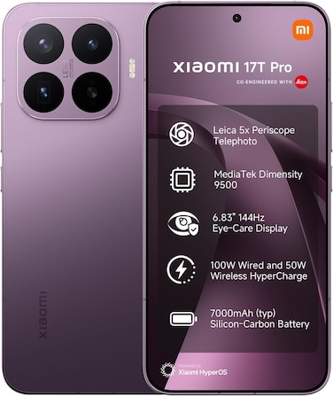 Xiaomi 17T Pro Smartphone, 1 TB, Deep Violet, Dual SIM, 12 GB RAM, 5G
