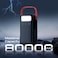 Promate 80000mAh Power Bank, 100W USB-C PD Fast Charging, 4 Outputs, 3 Inputs, Solar DC, Lightning, Digital Display, LED Light Portable Charger PowerMine-80Pro