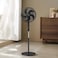 Winning Star (ST-4204) 16-Inch Standing Electric Fan &ndash; 3 Speeds, Temperature Display, 5 Blades, Brushed Motor, Black