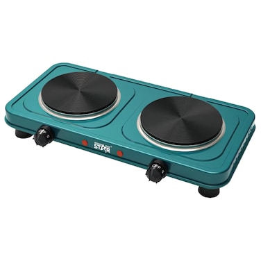 Winning Star Electric Double Burner Hot Plate Stove (ST-9638) 1000W with 5-Level Temperature Control, Cast Iron Plates, Overheat Protection &amp; Compact Design