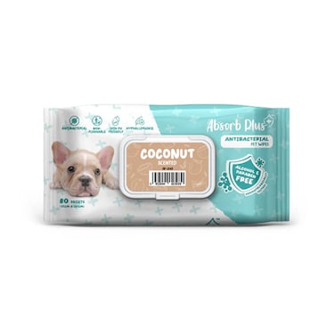 Absorb Plus AntiBacterial Pet Wipes Coconut Scented
