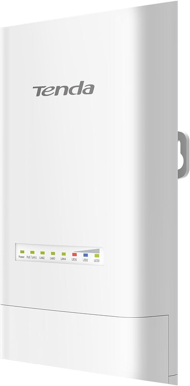 Tenda 5GHz AC867 Long Range Smart Manage Outdoor CPE, 12dBi, 5km+ Point to Point Wireless Bridge  Four Fast Ethernet Ports, Passive PoE Powered, IP65 Weatherproof, 6KV Lightning Protection, White(OS3)