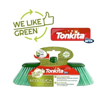Tonkita TK670 Eco Indoor Broom without Stick &ndash; Recycled Materials, Durable Design for Effective Sweeping