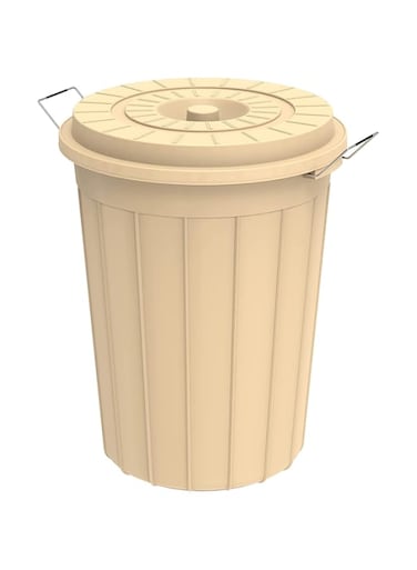 Cosmoplast 100L Round Plastic Drum With Lid, Ivory