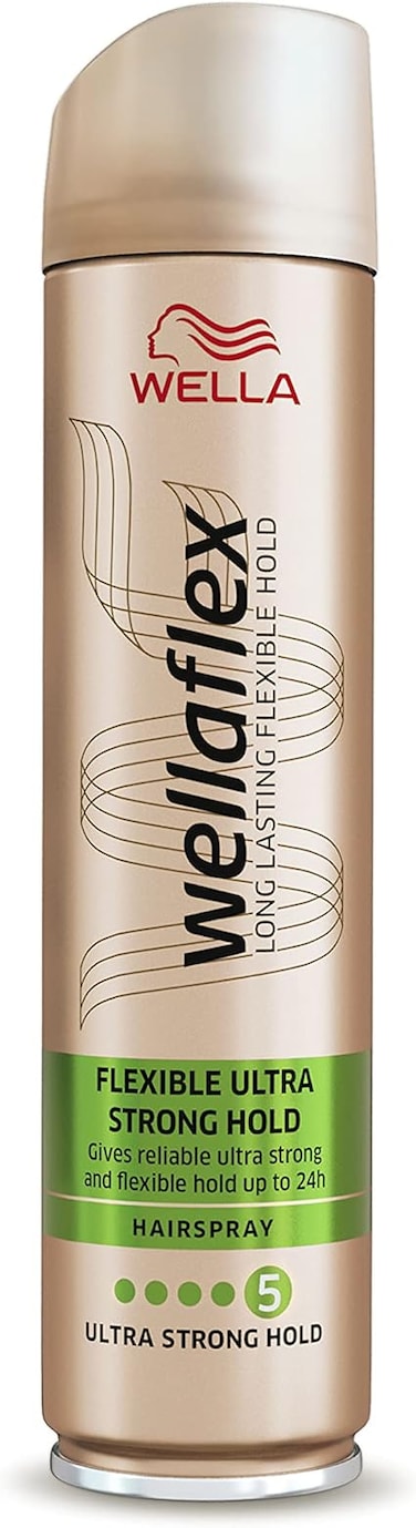Wellaflex Flexible Ultra Strong Hold Hairspray - Level 5, 24h Long Lasting Hold &amp; UV Protection, 250ml