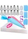 120 PCS Piping Bags and Tips Set, 100 Pcs Disposable Piping Bags, 12 Icing Tips, 2 Couplers, 3 Scrapers, 2 Bag Ties and 1 12 Inch Reusable Bag, For Cakes, Cupcakes &amp; Cookies, Easy To Clean