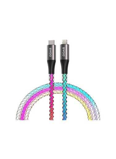 BWOO 27W RGB Light Fast Charging Type-C to Lightning Cable for Mobile Phones