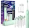 SEAGO Electric Toothbrush with 10 Brush Heads,Travel with Travel Case and Holder,Smart Timer for Adults,SG-2316(Green)

