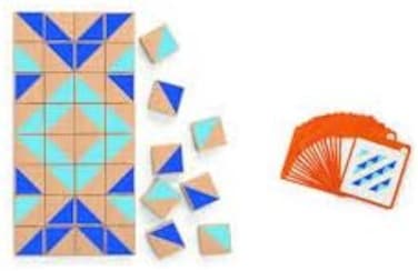 Viga Mosaic Wooden Visual Blocks Puzzle 40-Pieces Set