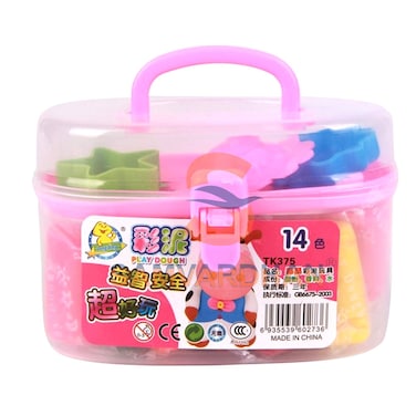 14 Colors Soft Polymer Play Dough Modelling Clay with Tools (Pack of 1, 3 Tools), Multicolor