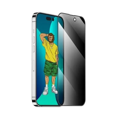 Green 3D Silicone Privacy Glass Screen Protector for iPhone 13/13 Pro/14 (6.1"), 9H Tempered Glass, Anti-Fingerprint, Anti-Scratch, Bubble-Free Installation - Black