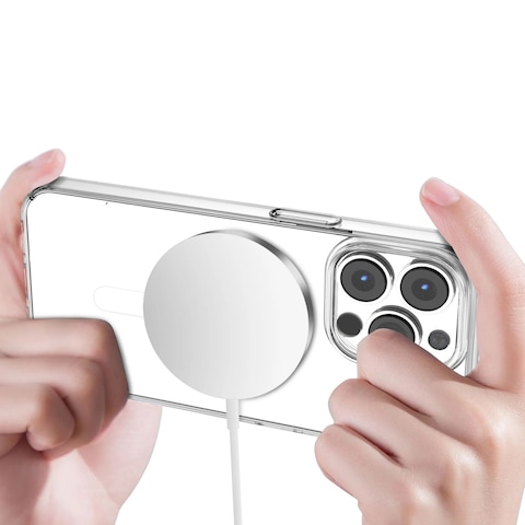 غرين ليون كيس لجهاز iPhone 14 Pro Max MagSafe غطاء ديلغادو مع حواف، قطع دقيقة، تصميم نحيف، وضوح دائم، حماية من السقوط، حماية للكاميرا، مقاوم لبصمات الأصابع والخدوش، مقاوم للاصفرار
