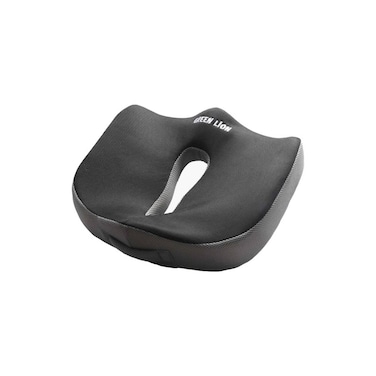 وسادة دعم الظهر أورثو جرين لاين، رغوة ميموري بولي يوريثين عالية الجودة، دعم مريح، قماش ناعم، قابلة للنقل، صديقة للبشرة، مريحة لتخفيف آلام الظهر - أسود