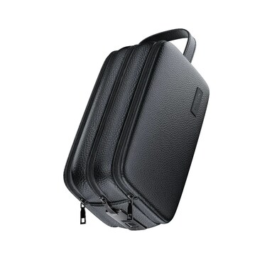 حقيبة Green Lion Lyon Plus ببصمة الإصبع، خامة جلد PU، شحن Type-C، وقت شحن ساعة، سعة 10 بصمات، بطارية 120mAh، استعداد 6 أشهر، مقاومة للماء، تصميم مريح – أسود