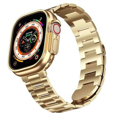 Green Lion Acero Correa Watch Band for Apple Watch 42/44/45/49mm, High-Quality Stainless Steel, Stylish and Durable, Perfect for Apple Watch with a Secure Fit - Gold