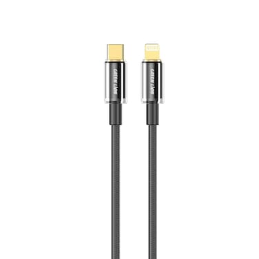 كابل جرين لايون USB-C إلى لايتنينج تاف بطول 1 متر، شحن سريع PD بقوة 27 واط، نقل بيانات بسرعة 480 ميجابت/ث، تصميم شفاف من سبيكة الألمنيوم مع 48 مضفر، شحن ومزامنة، عمر 10000 انحناء، آمن وموثوق
