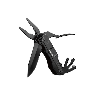 Green Lion Multi Plier, Versatile 10-in-1 Tool, Knife Blade, Saw, Needlenose Pliers, Wire Cutter, Fire Starter, Black
