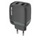 شاحن الحائط Green Lion 12W مع منفذي USB-A، إخراج 12W، شحن سريع 2.4A، كابل USB-A إلى USB-C 1 متر، قابس EU، تصميم مدمج وأنيق، أسود
