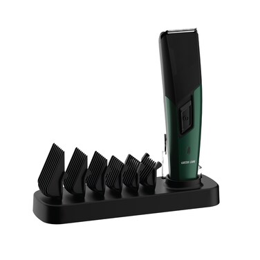 Green Lion Trimflex Hair Trimmer with 600mAh Ni-Mh Battery, 6800 RPM Motor, 6 Guide Combs (1 2 3 6 9 12 mm), 45 Minutes Working Time, USB Cord, Oil, Cleaning Brush, Base, Black
