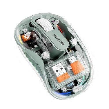 Green Lion 2400 DPI Rechargeable Wireless Turtle Mouse with 10 Meter Range (Click with Clarity) - Green