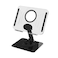 Green Lion Transparent Tablet Stand with 360&deg; Rotating Base, 180&deg; Foldable, Anti-Slip Silicone Pads, Adjustable Viewing Angles, Lightweight &amp; Portable - Black
