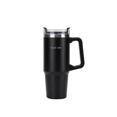 Green Lion Vacuum Travel Mug, 24 Hours Cold Water &amp; 16 Hours Hot Water, Stainless Steel Material, 900ml (30oz) Capacity, Extra Wide Opening, Cupholder Friendly, Comfy Handle, Black
